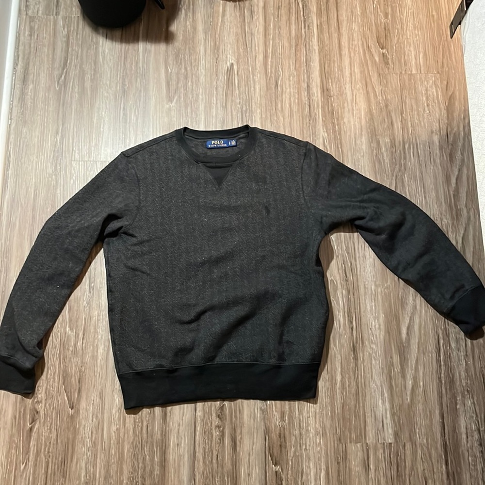 Polo Ralph Lauren Cotton Blended Fleece Sweater Pullover Dark Grey